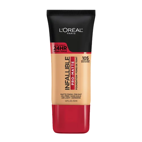 L'Oréal Paris Infallible Pro-Matte 24-hour wear foundation in shade 105 Natural Beige.
